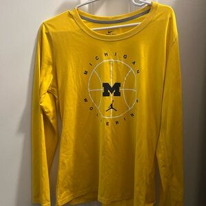 Nike Michigan Wolverines Maize Long Sleeve Shirt